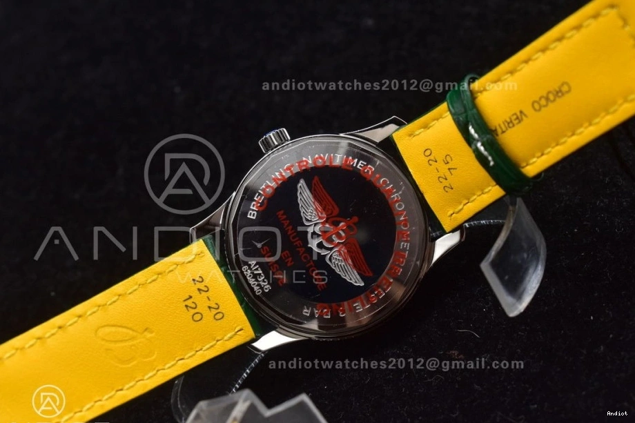 Edition  41mm Navitimer 1:1 Dial Leather Green Best TF A2824 on 0425